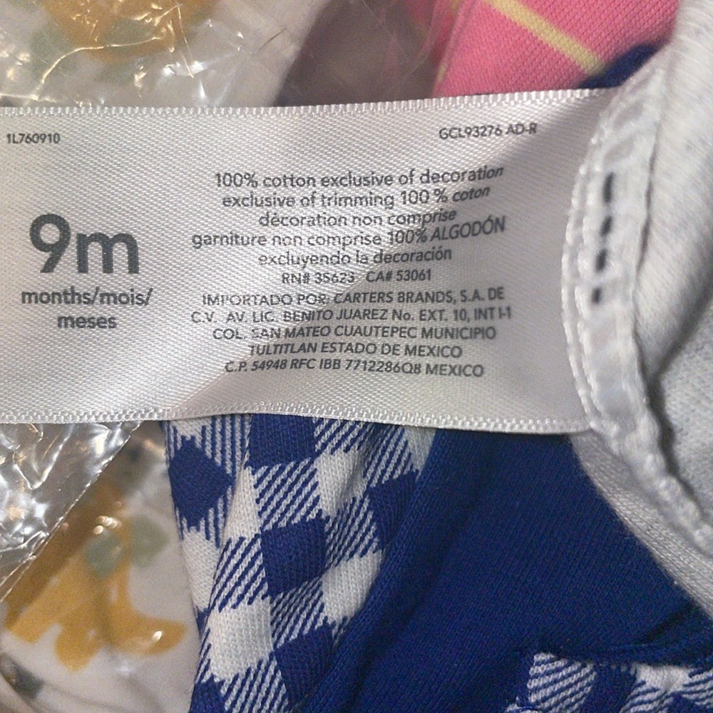 Carter's Gray and Pink Giraffe Print Baby Onesie - Picture 4 of 4